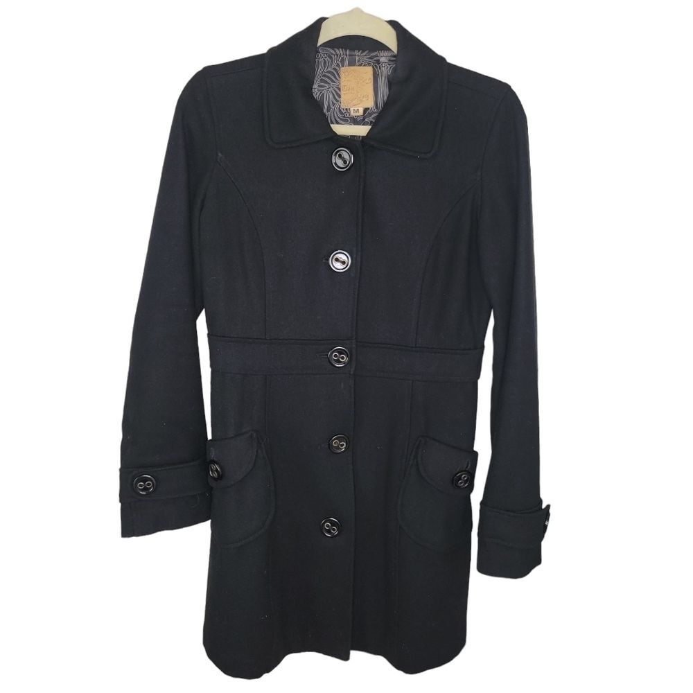 Anthropologie Tulle wool blend pea coat jacket size medium